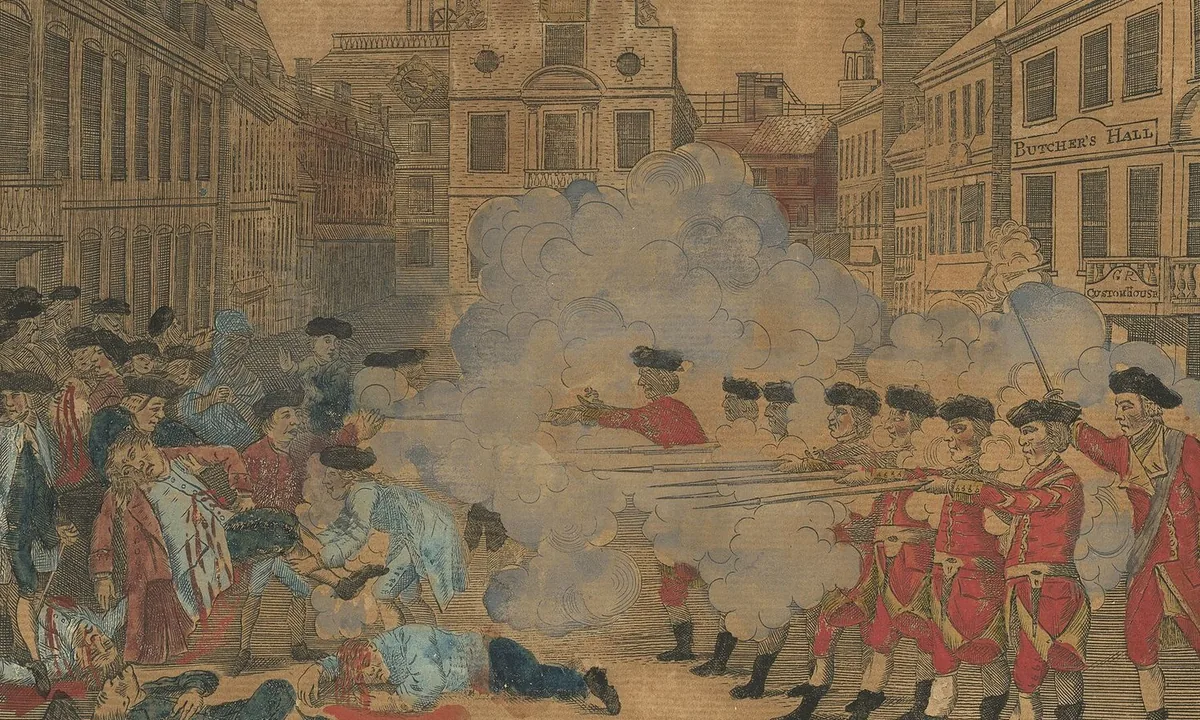 Front page of an eighteenth-century newspaper framed by thick black borders, with a skull-and-crossbones emblem in place of a tax stamp.